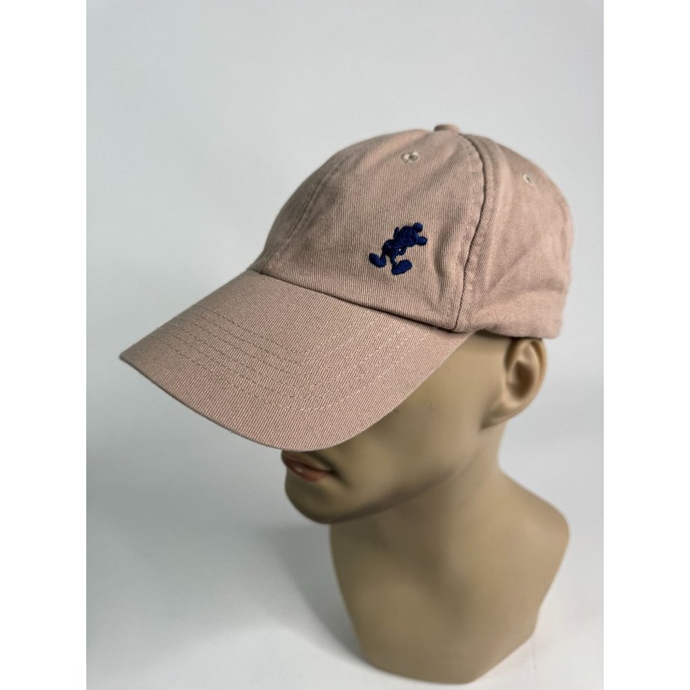 Disney Parks Embroidered Mickey Mouse Blue Icon Hat Cap Khaki Beige Adjustable